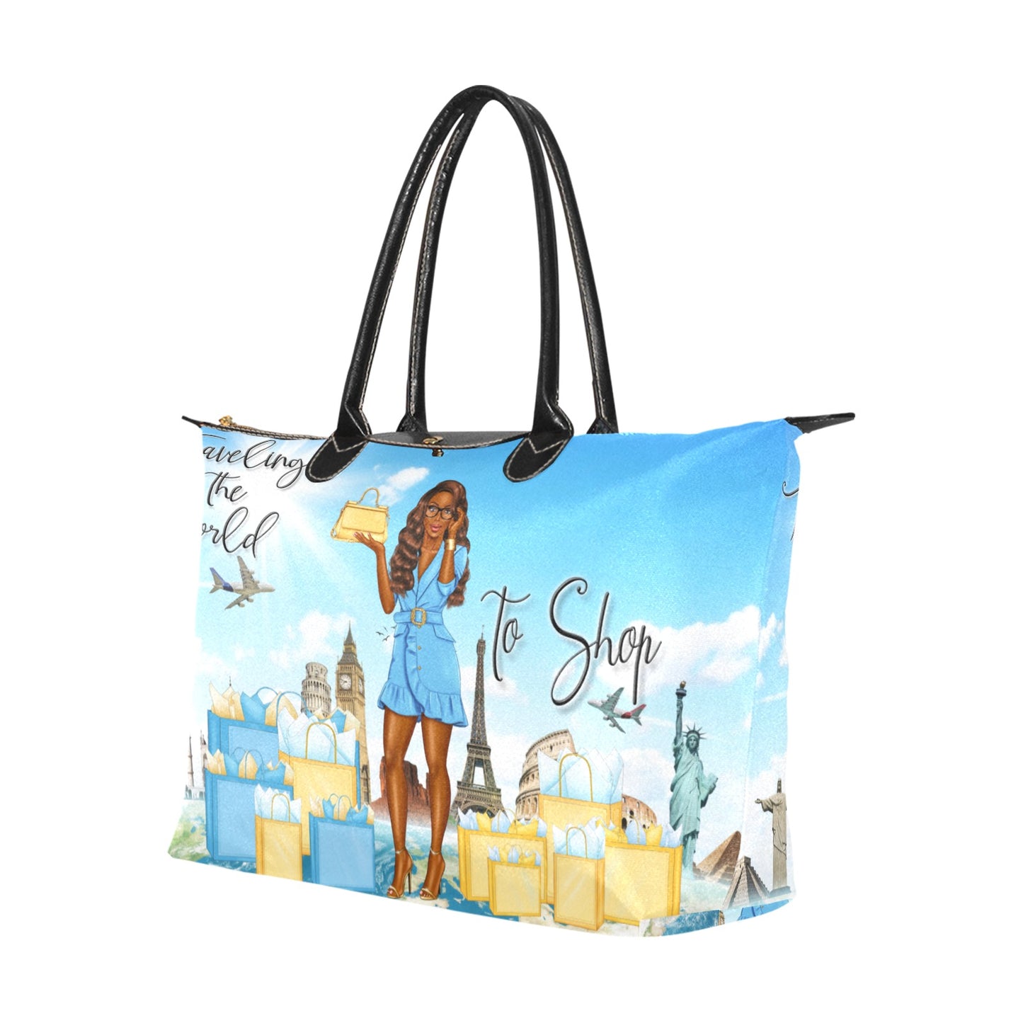 Travel the World Single-Shoulder Lady Handbag