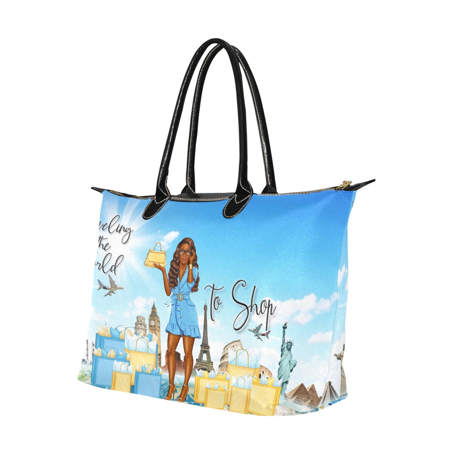 Travel the World Single-Shoulder Lady Handbag