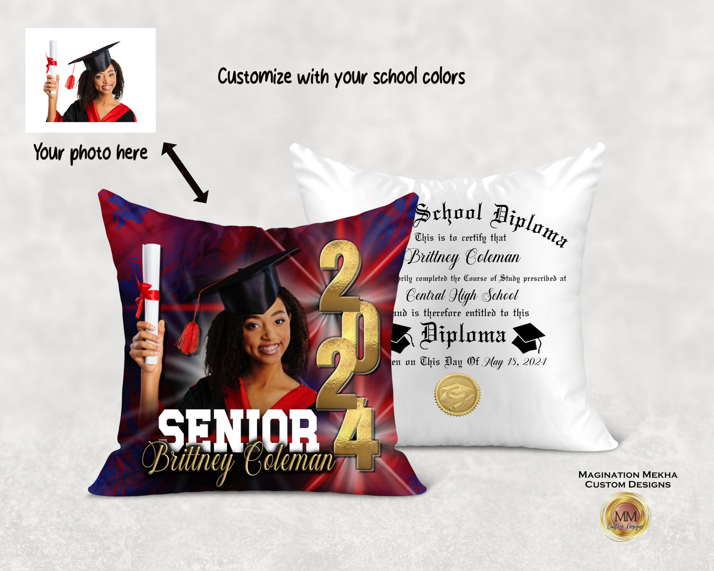 Custom Graduation Diploma/Degree Pillow