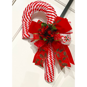Red Stripe Candy Cane Wreath