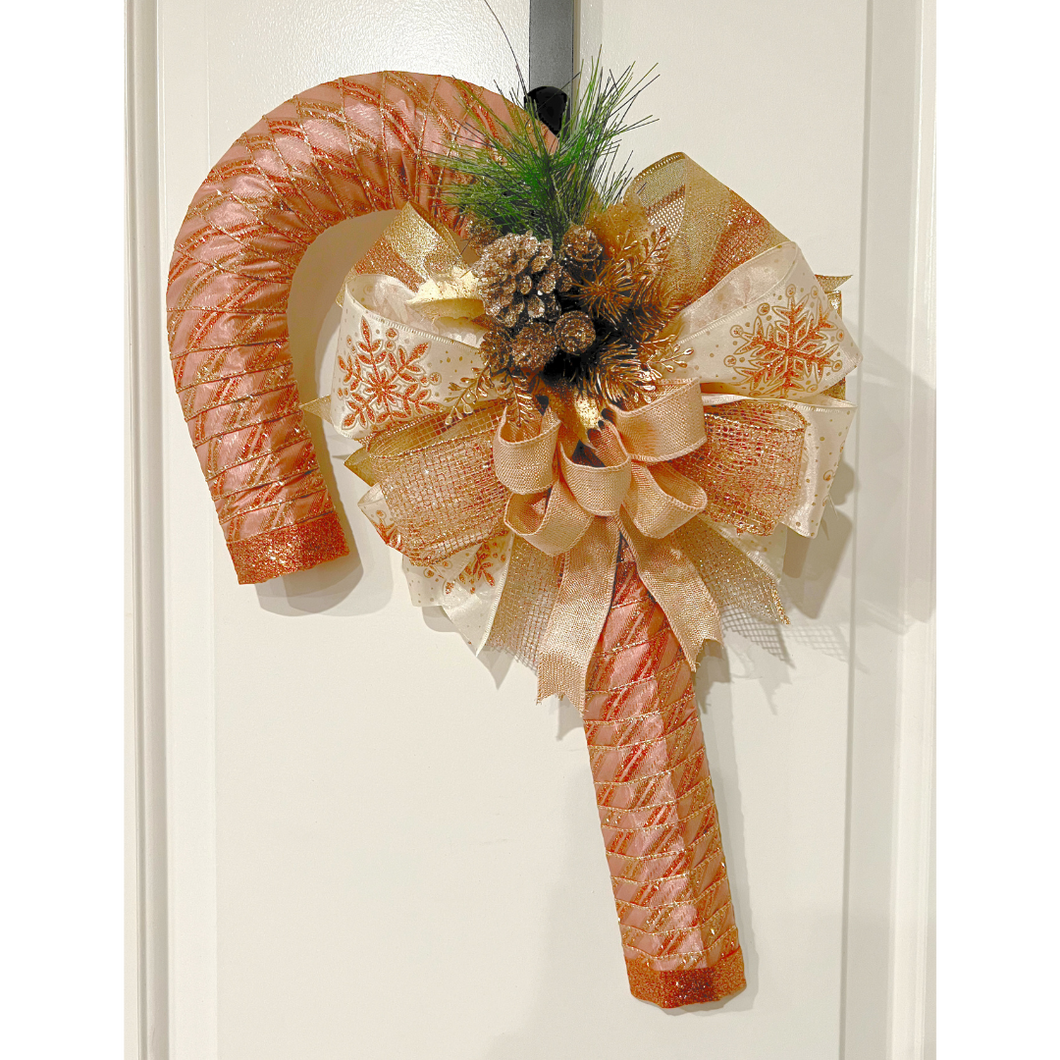 Rose Gold Candy Cane Wreath