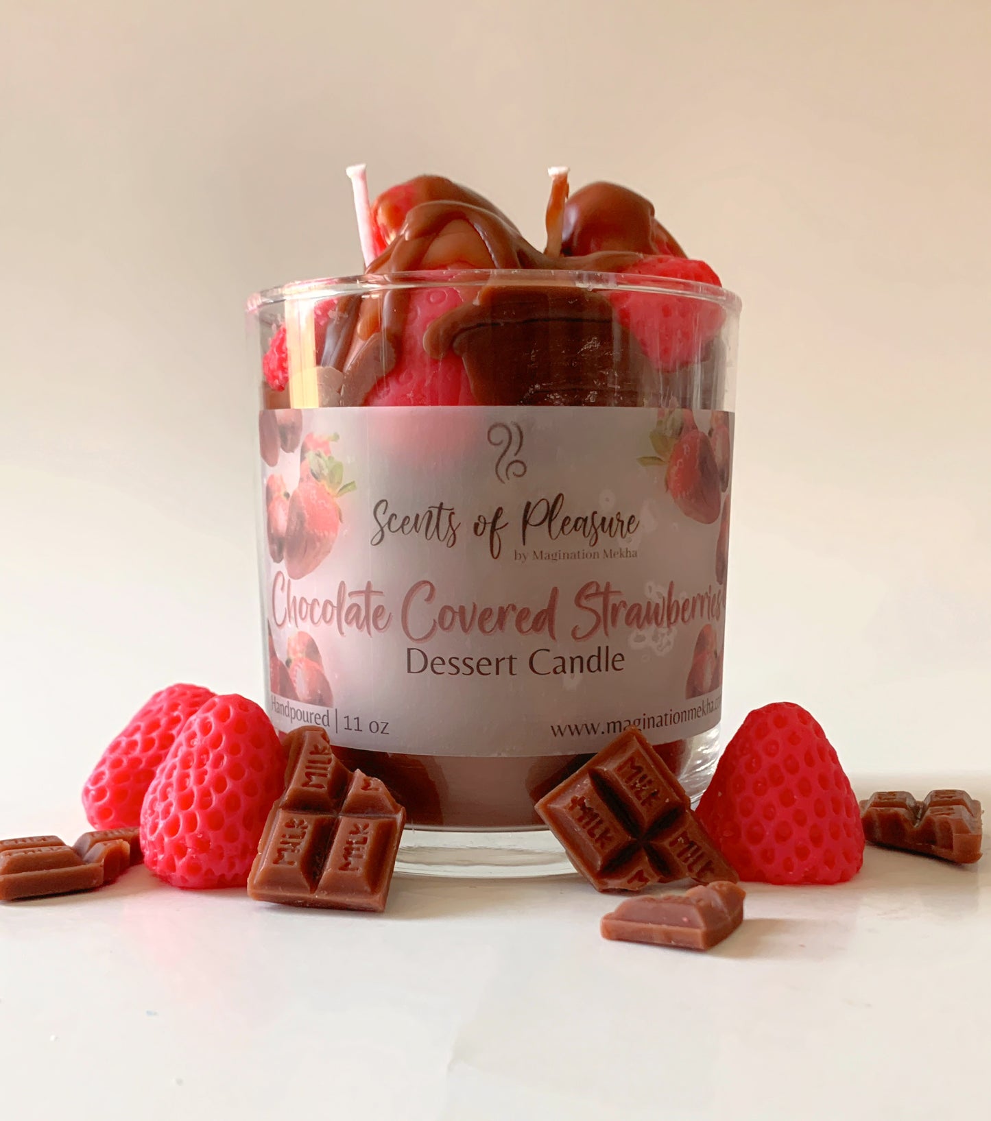 Chocolate Covered Strawberries Dessert Candle