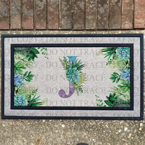 Custom - Succulent Monogram Door Mat