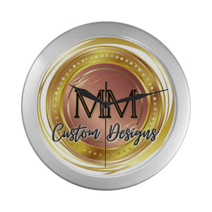 Custom Clocks Silver Color Wall Clock